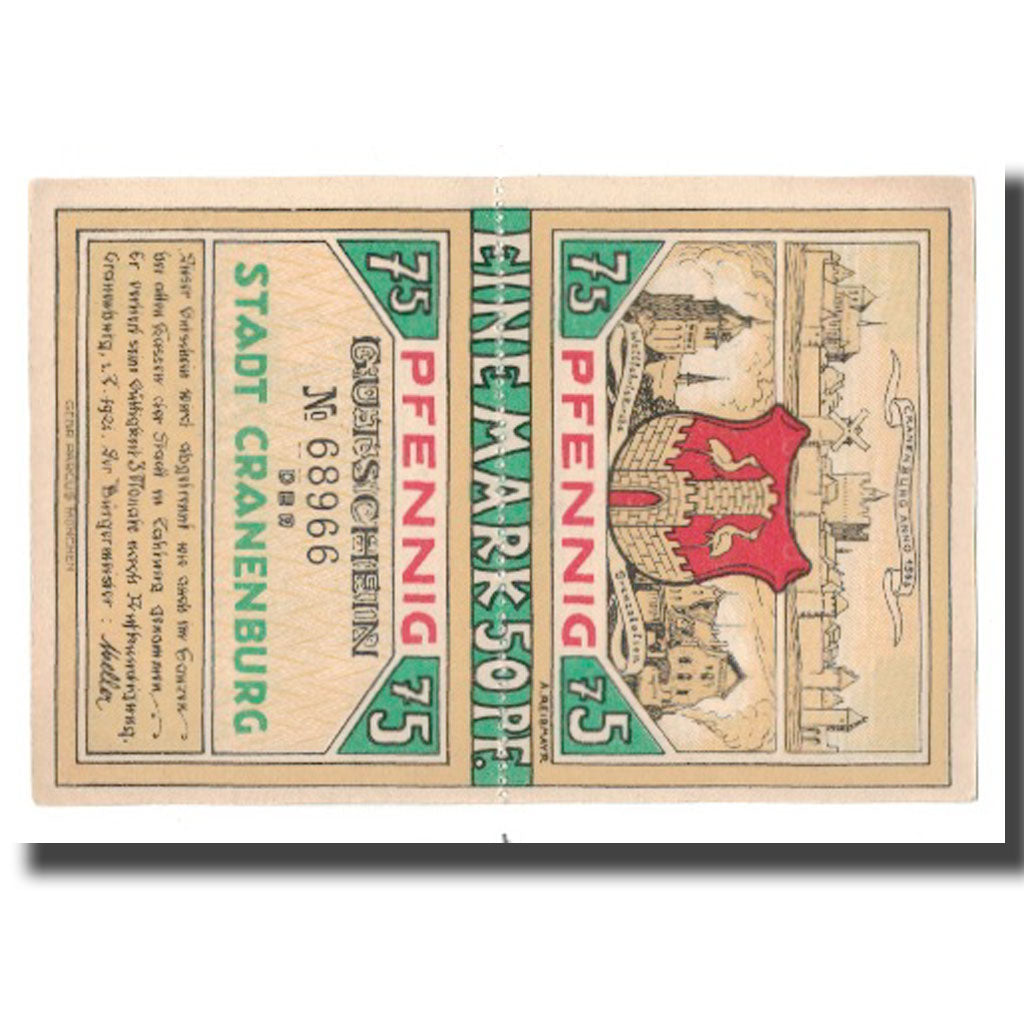 Banknote, Germany, Cranenburg Stadt, 1.5 Mark, Blason 1, 1921, 1921-02-01