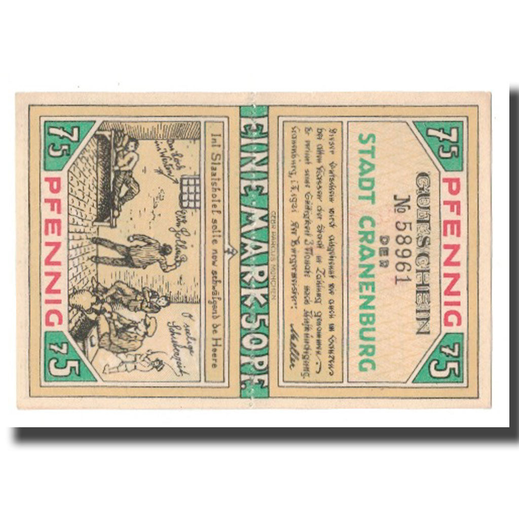 Banconote, Germania, Cranenburg Stadt, 1.5 Mark, Blason 3, 1921, 1921-02-01