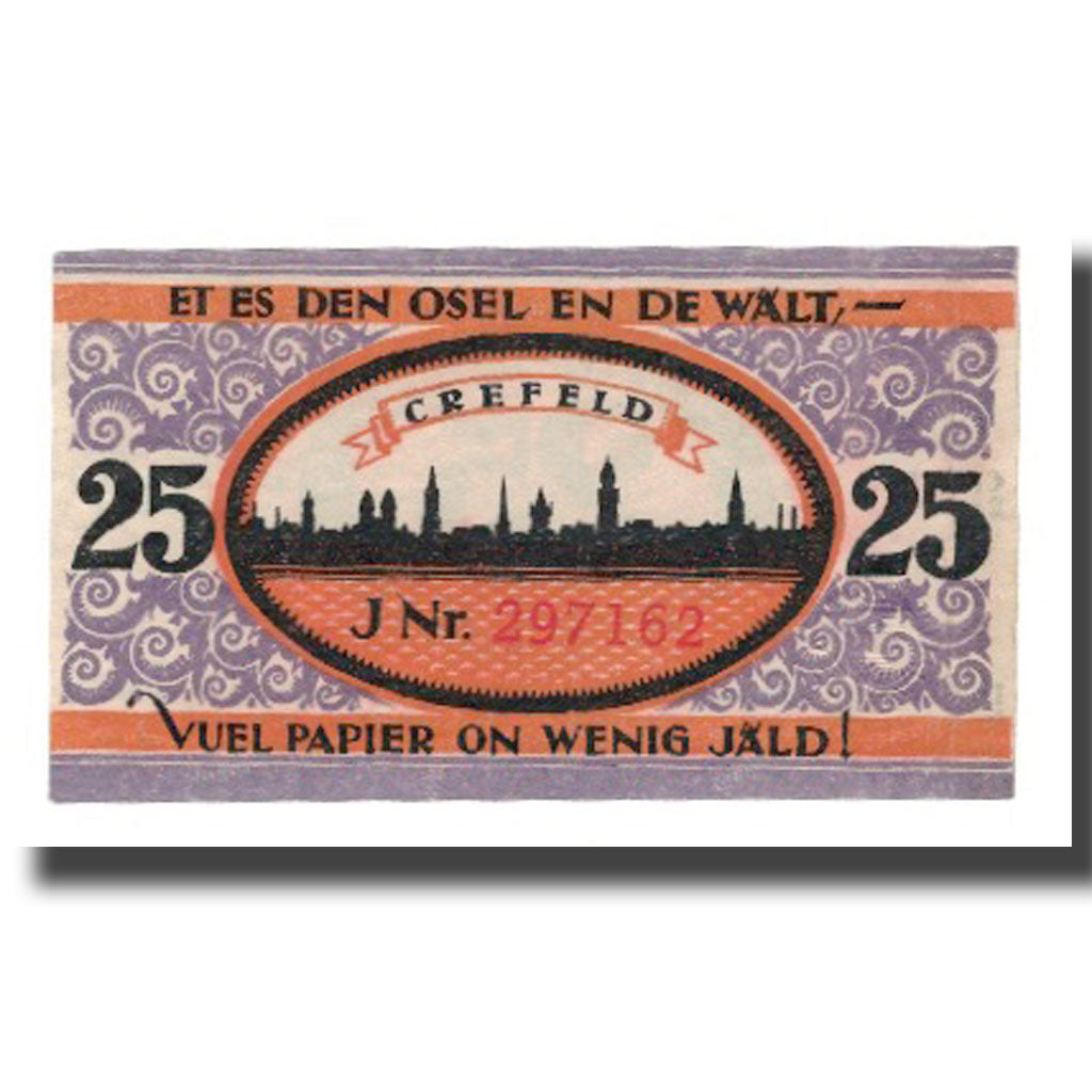 Banknote, Germany, Crefeld Stadt, 25 Pfennig, paysage, 1923, 1923-03-31