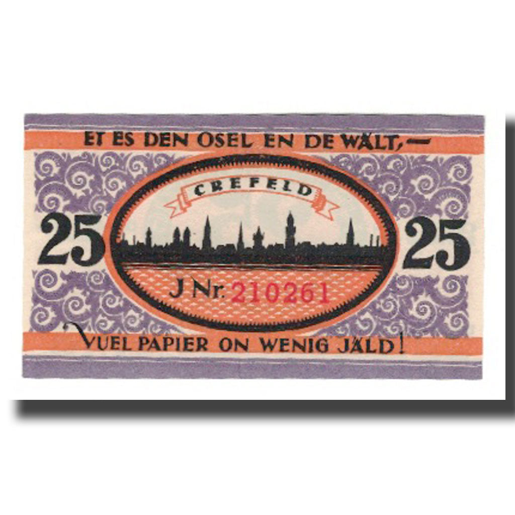 Biljet, Duitsland, Crefeld Stadt, 25 Pfennig, paysage 1, 1923, 1923-03-31, SUP
