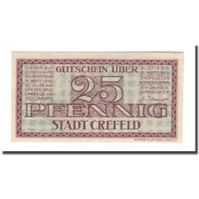 Biljet, Duitsland, Crefeld Stadt, 25 Pfennig, valeur faciale, 1922, 1922-03-31