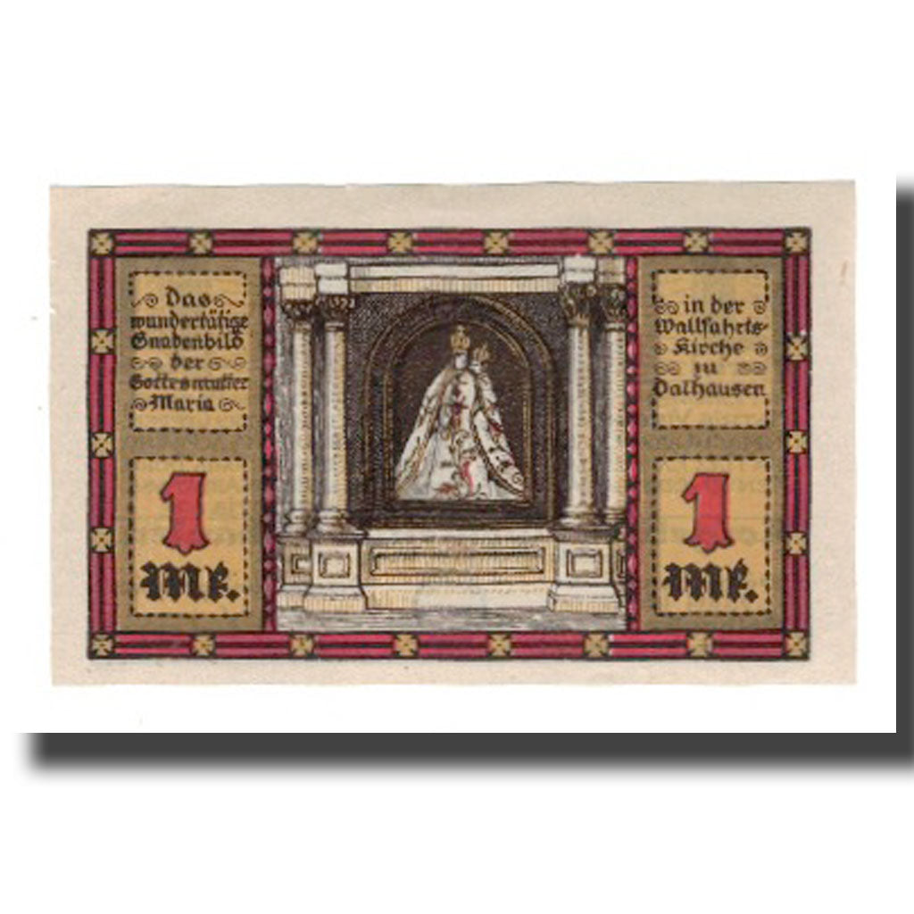 Banknote, Germany, Dalhausen Gemeinde, 1 Mark, personnage, 1922, 1922-03-01