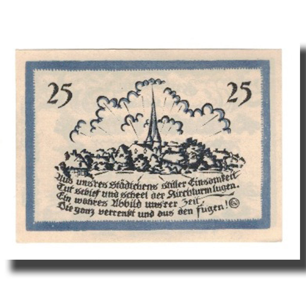 Banknote, Germany, Delbrück Stadt, 25 Pfennig, paysage 1, 1921, 1921-01-27