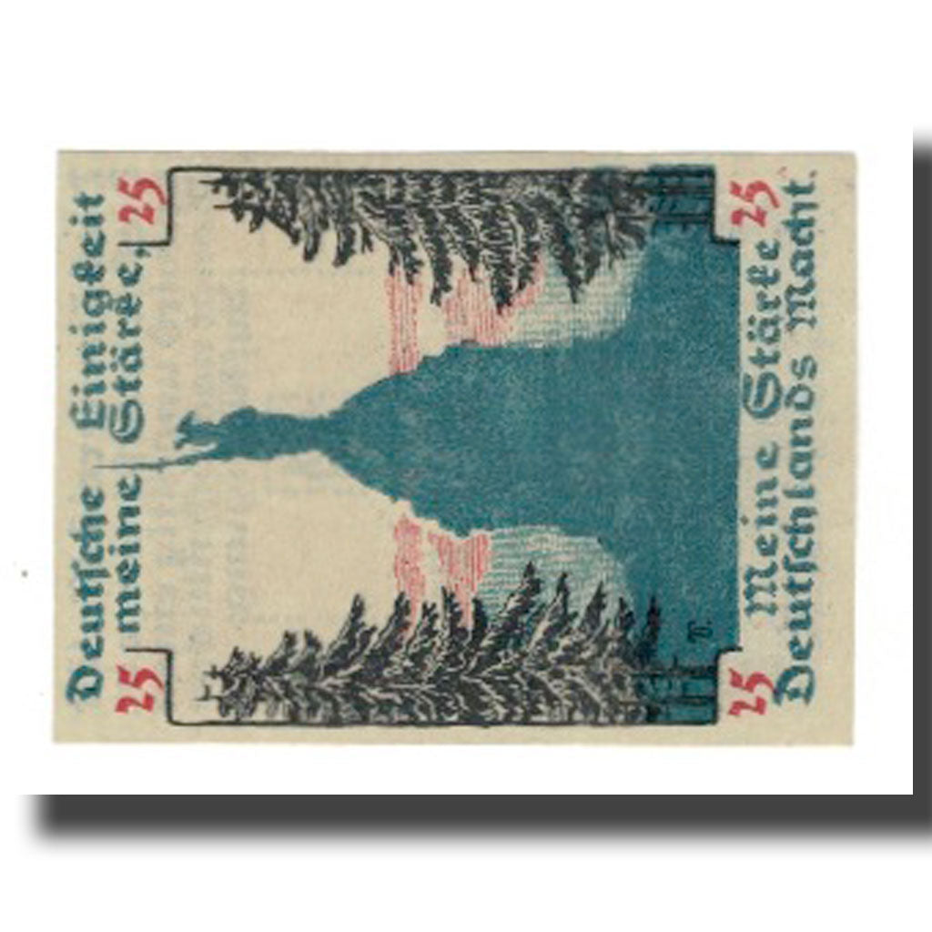 Billet, Allemagne, Detmold Stadt, 25 Pfennig, personnage 3, 1920, SUP