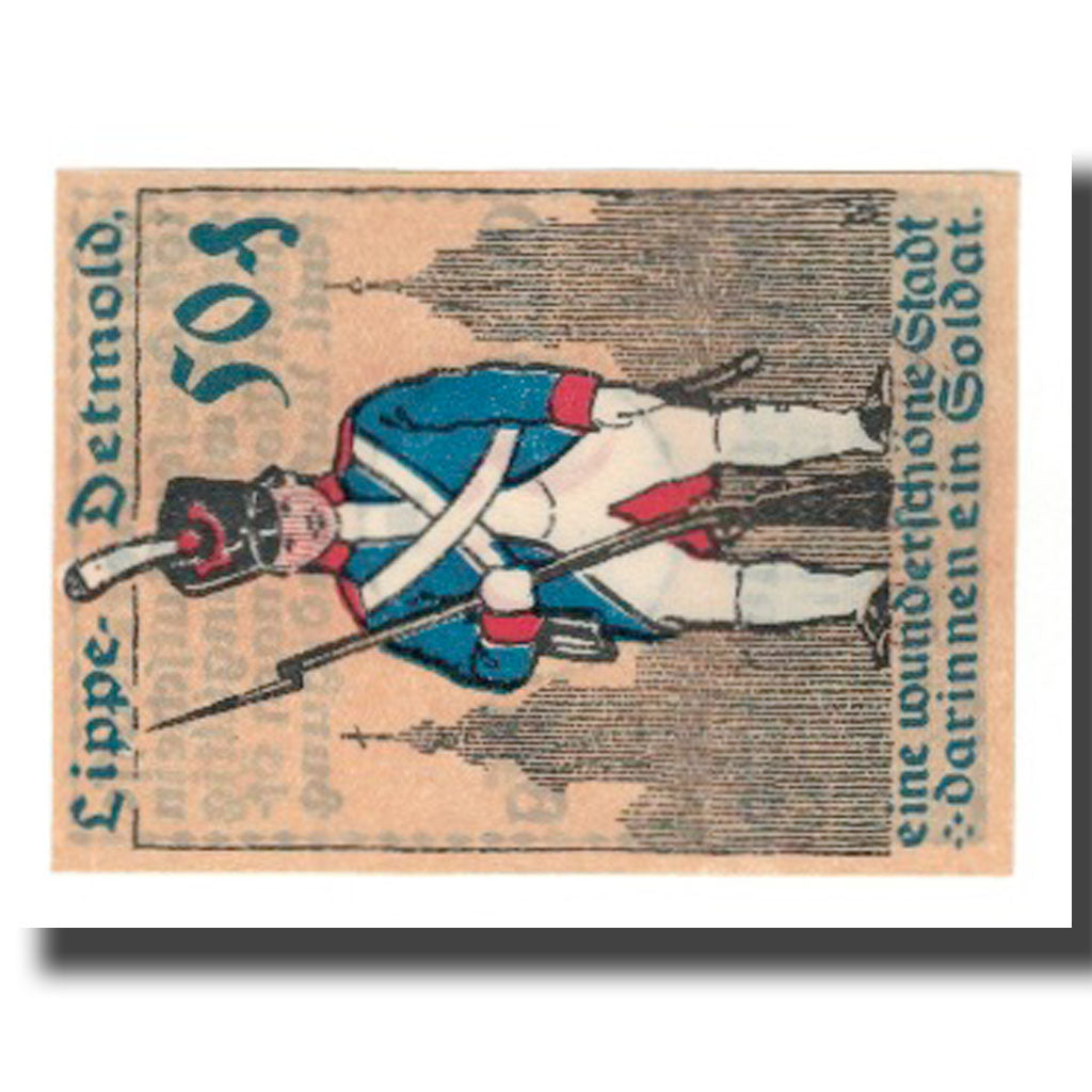 Geldschein, Deutschland, Detmold Stadt, 50 Pfennig, personnage 2, 1920, VZ
