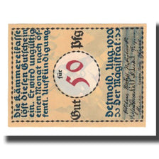 Billete, Alemania, Detmold Stadt, 50 Pfennig, personnage 3, 1920, EBC