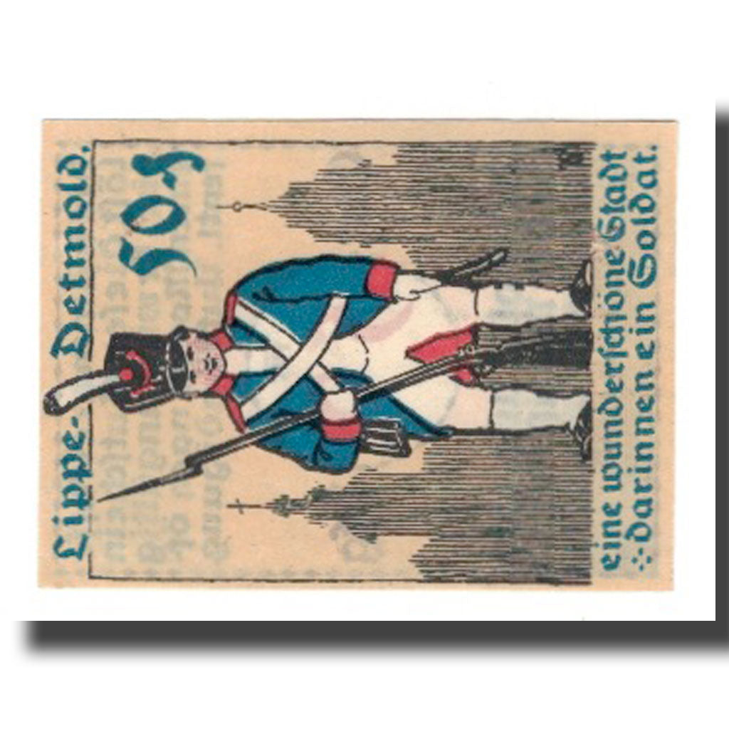 Geldschein, Deutschland, Detmold Stadt, 50 Pfennig, personnage 7, 1920, VZ