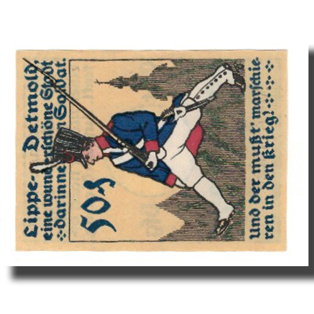 Banknote, Germany, Detmold Stadt, 50 Pfennig, personnage 8, 1920, AU(55-58)