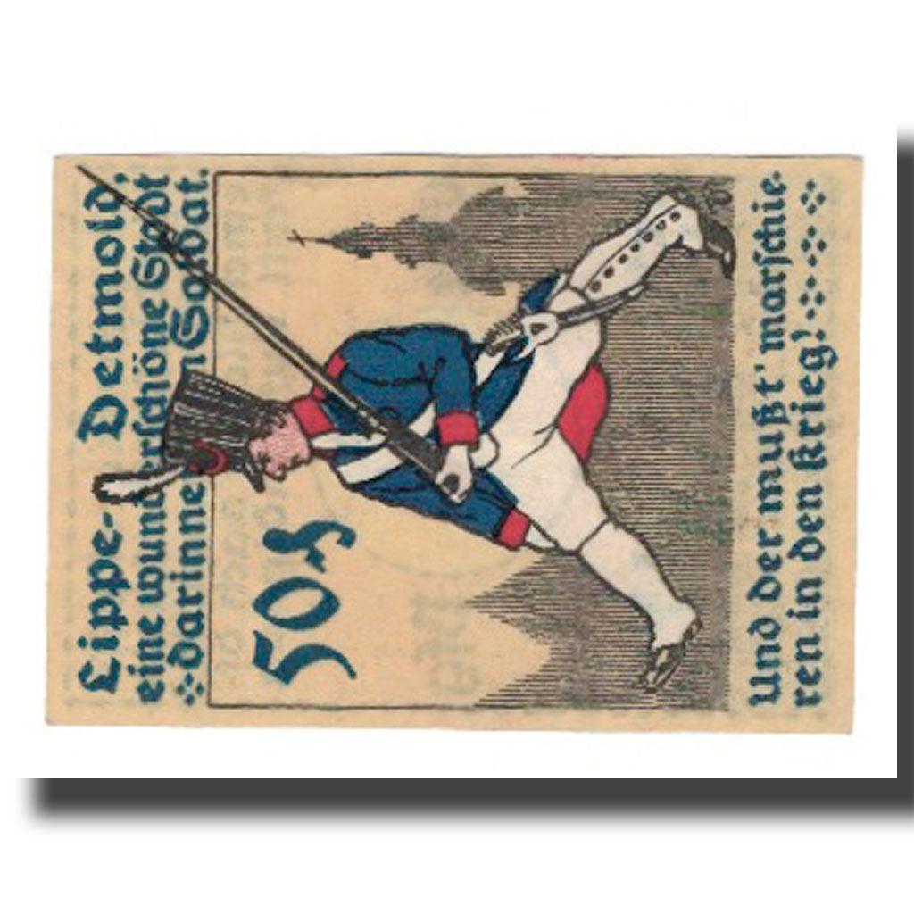 Banknote, Germany, Detmold Stadt, 50 Pfennig, personnage, 1920, AU(55-58)