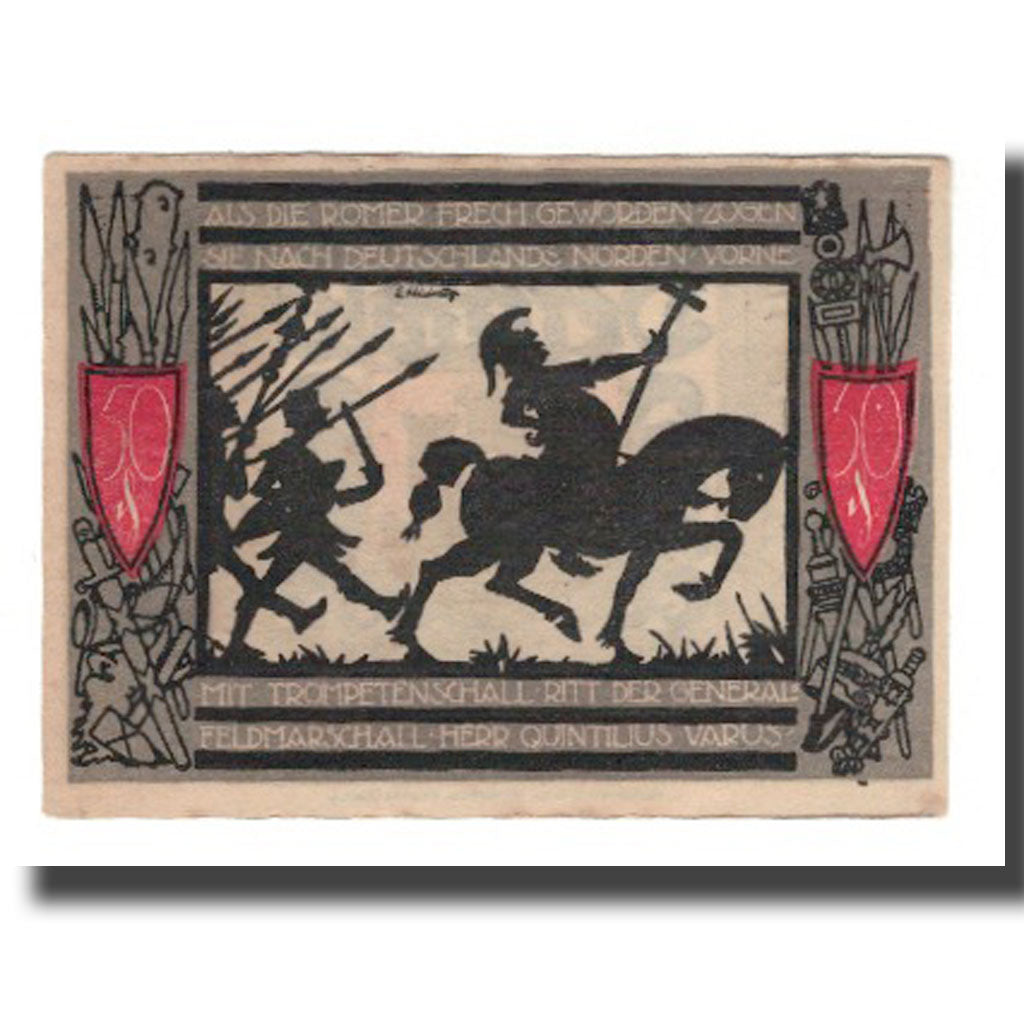 Banknot, Niemcy, Detmold Stadt, 50 Pfennig, personnage 1, 1920, AU(55-58)