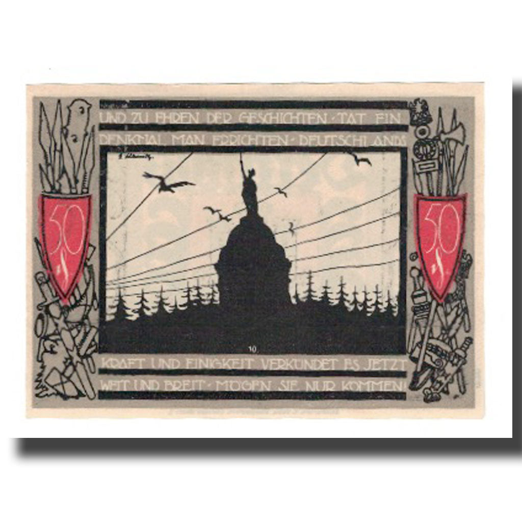 Banknot, Niemcy, Detmold Stadt, 50 Pfennig, personnage 3, 1920, AU(55-58)