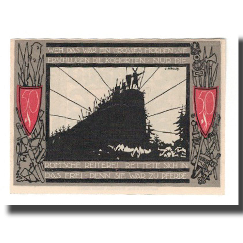 Banknot, Niemcy, Detmold Stadt, 50 Pfennig, personnage 8, 1920, AU(55-58)