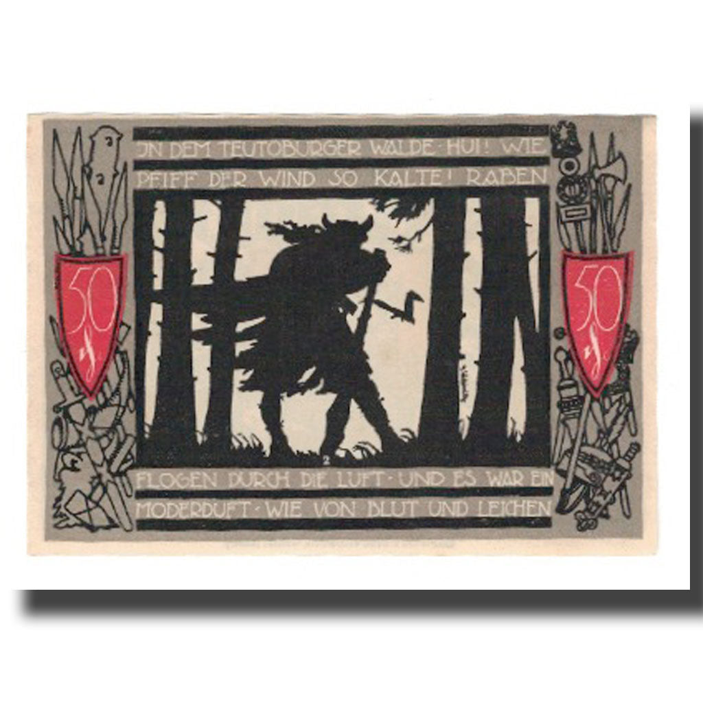 Banknot, Niemcy, Detmold Stadt, 50 Pfennig, personnage 9, 1920, AU(55-58)