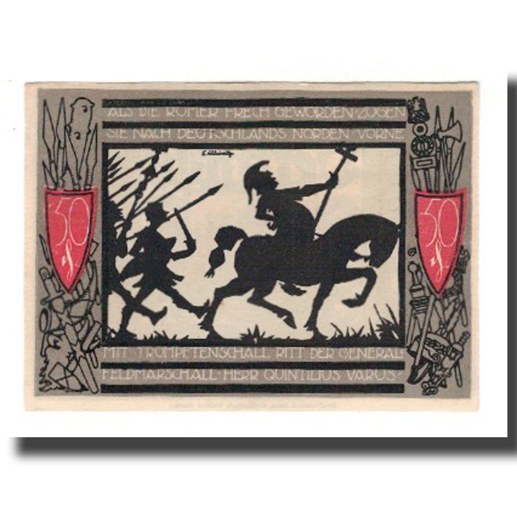 Banknot, Niemcy, Detmold Stadt, 50 Pfennig, personnage, 1920, AU(55-58)