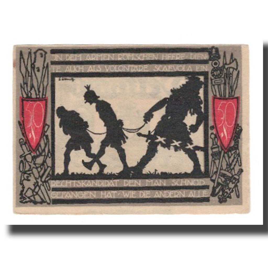 Nota, Alemanha, Detmold Stadt, 50 Pfennig, personnage 2, 1920, AU(55-58)