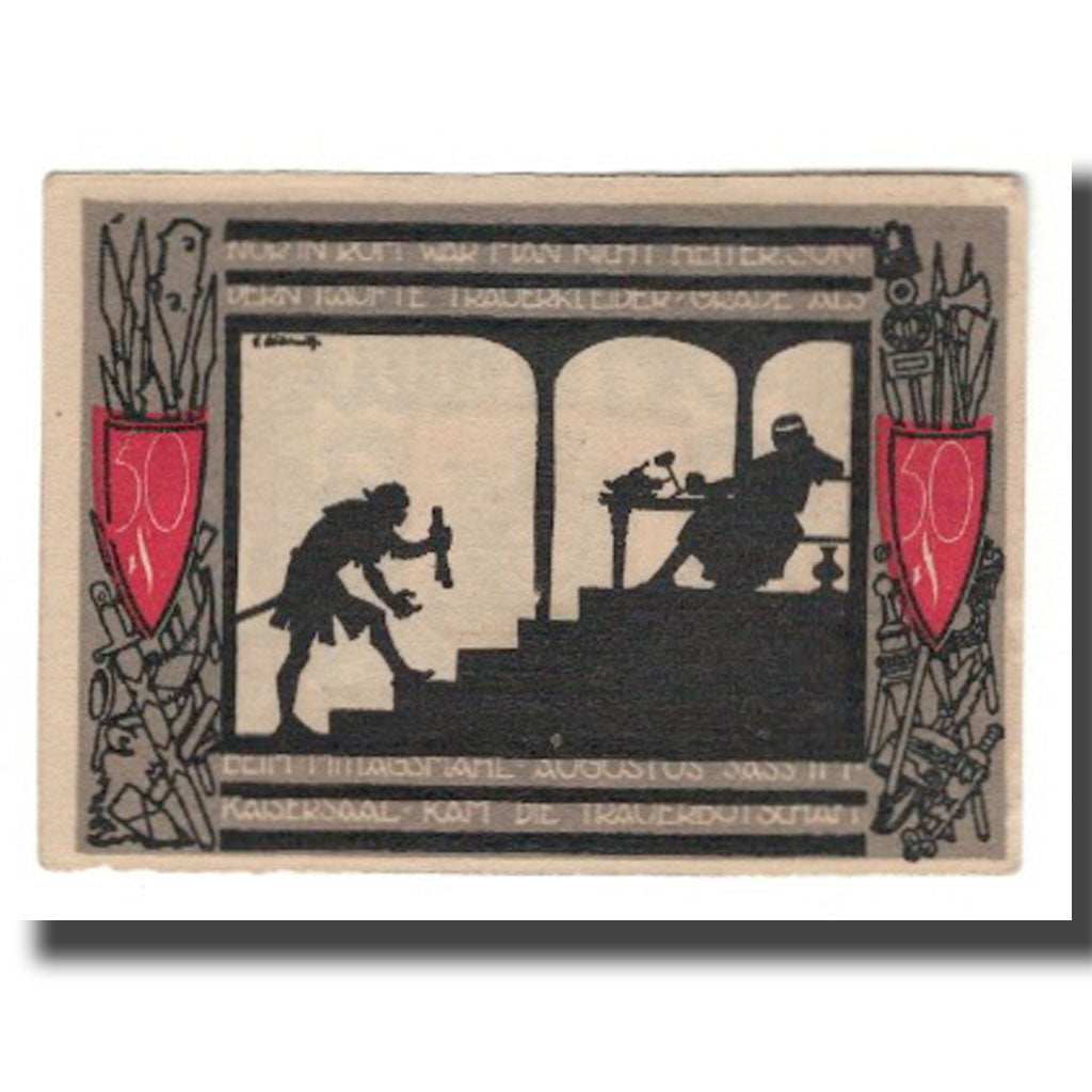 Banknot, Niemcy, Detmold Stadt, 50 Pfennig, personnage 4, 1920, AU(55-58)