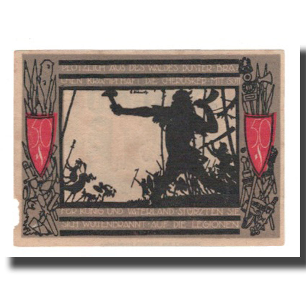Geldschein, Deutschland, Detmold Stadt, 50 Pfennig, personnage 9, 1920, SS