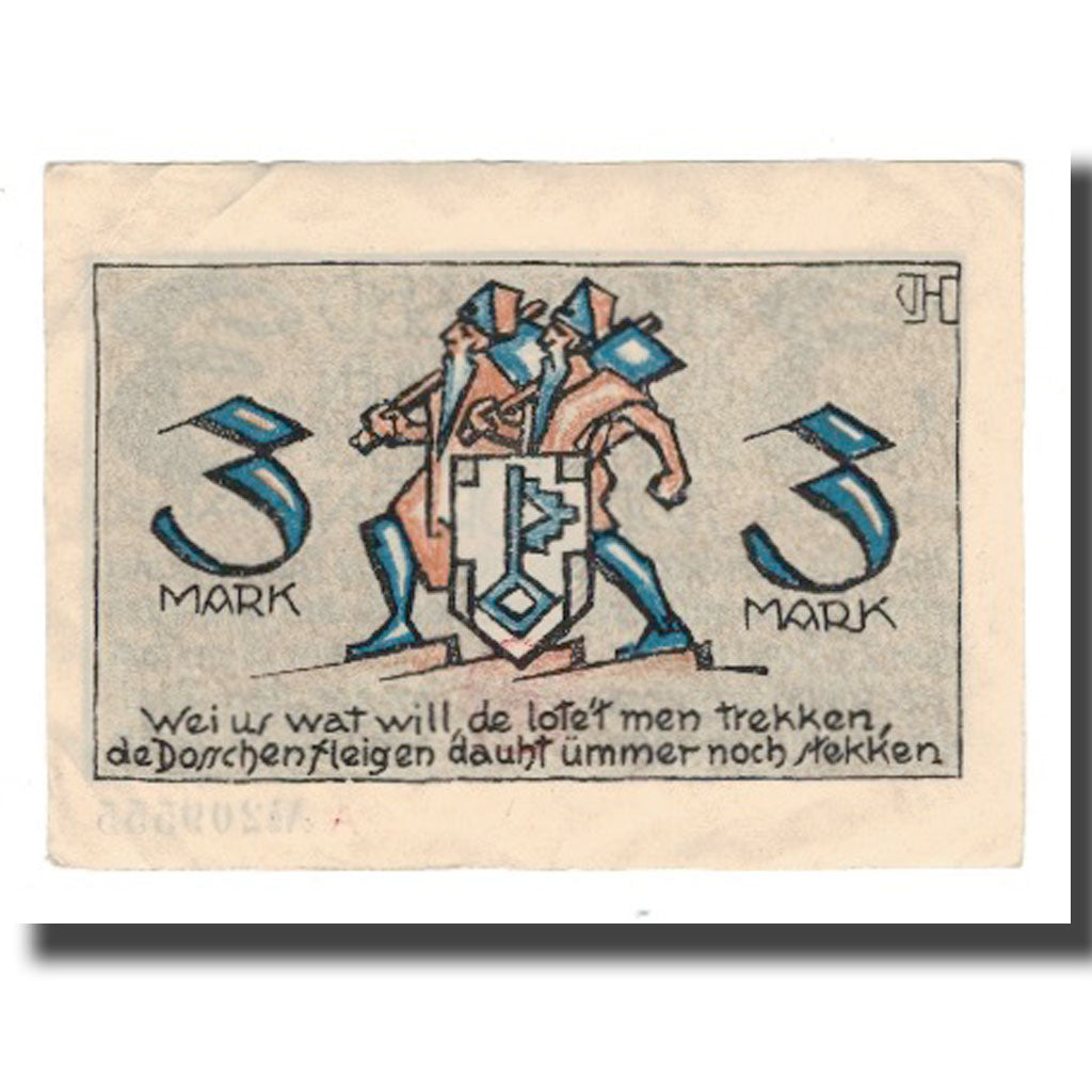 Billet, Allemagne, Dorsten Stadt, 3 Mark, personnage, Undated (1922), TTB+