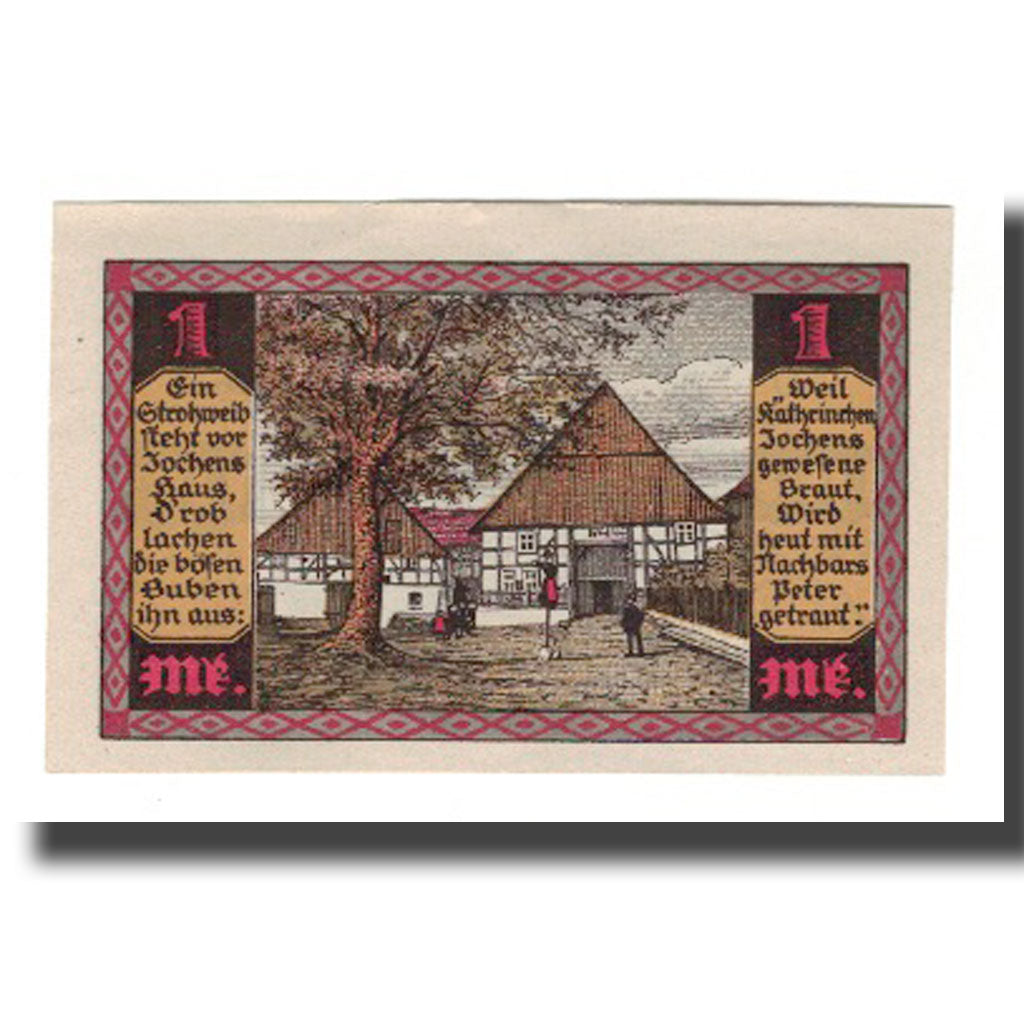 Geldschein, Deutschland, Drenke Gemeinde, 1 Mark, Batiment, 1922, 1922-03-01