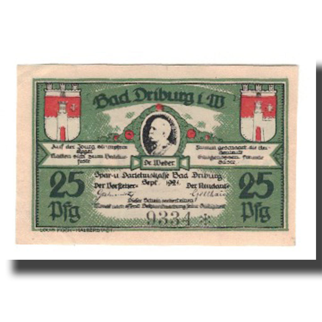 Geldschein, Deutschland, Driburg, Bad Spar und Darlehenskasse, 25 Pfennig