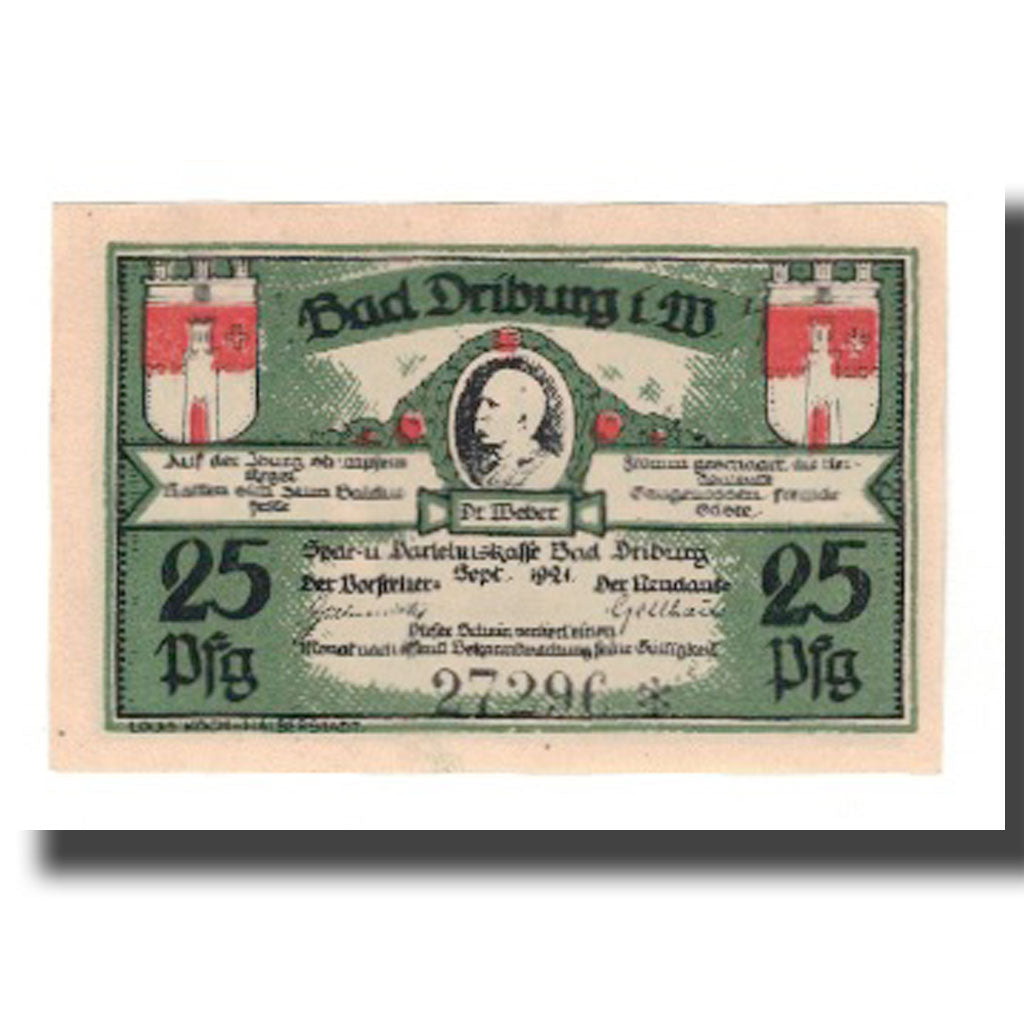 Geldschein, Deutschland, Driburg, Bad Spar und Darlehenskasse, 25 Pfennig