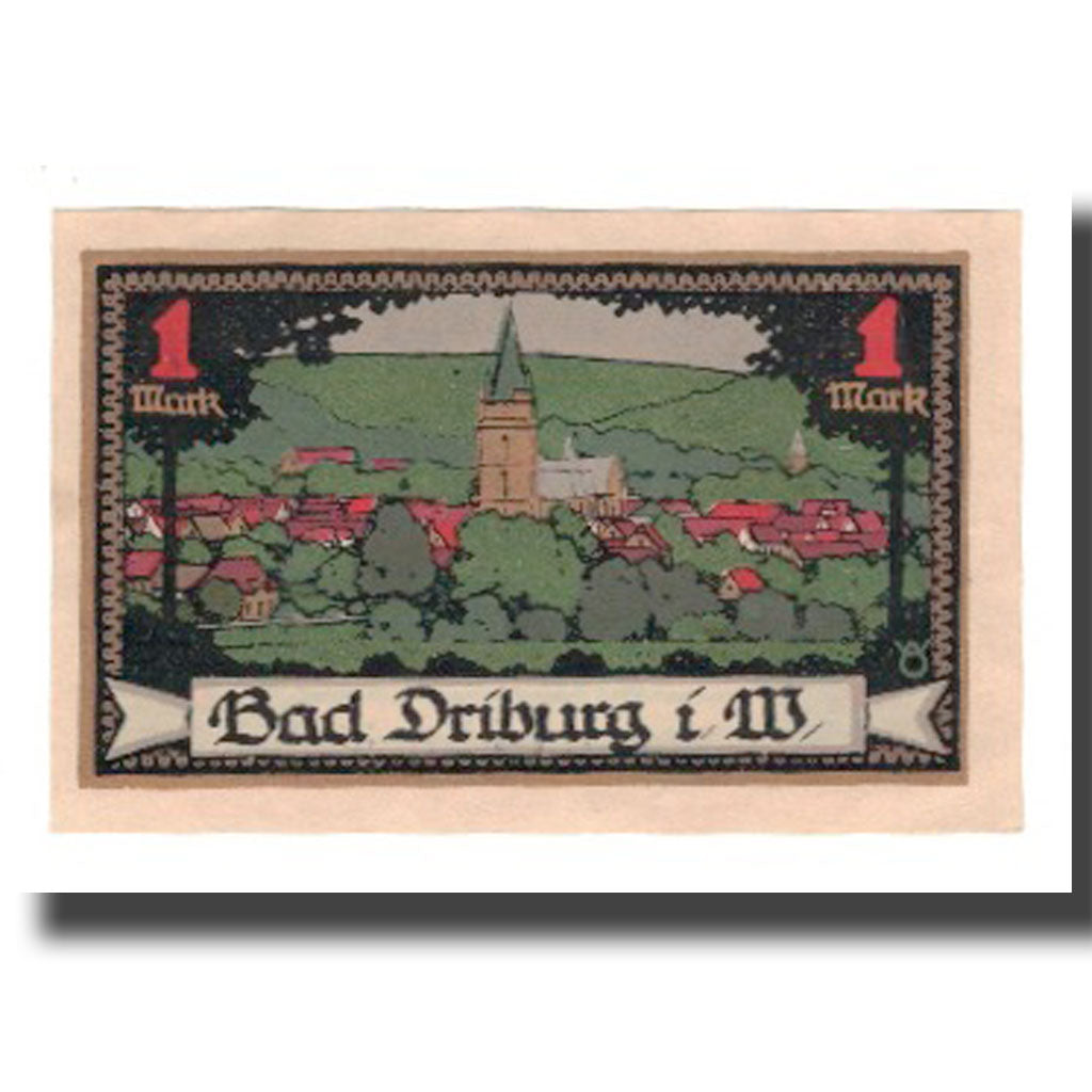 Banknote, Germany, Driburg, Bad Spar und Darlehenskasse, 1 Mark, paysage, 1921