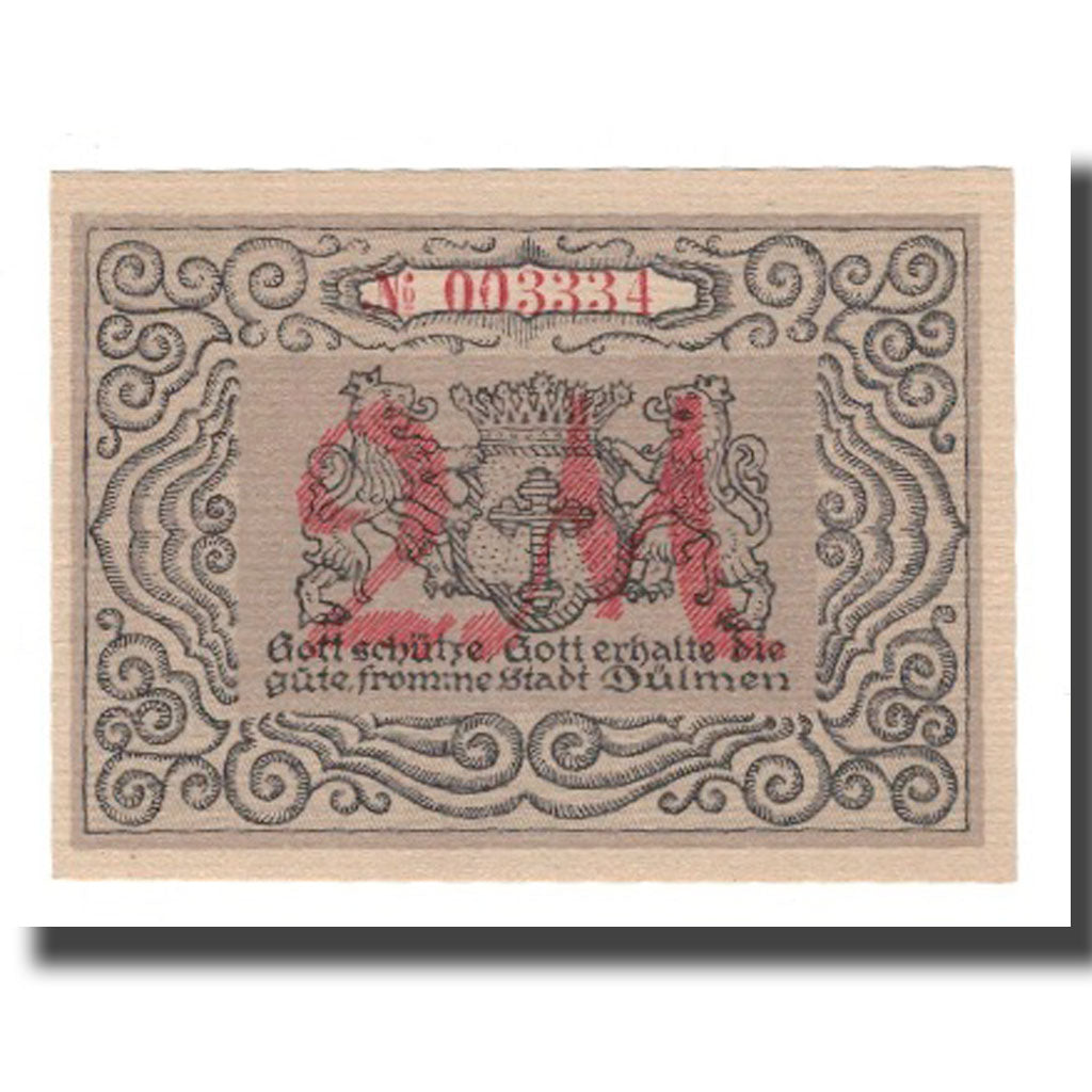 Banknote, Germany, Dülmen Stadt, 2 Mark, Texte, 1921, 1921-12-01, AU(55-58)