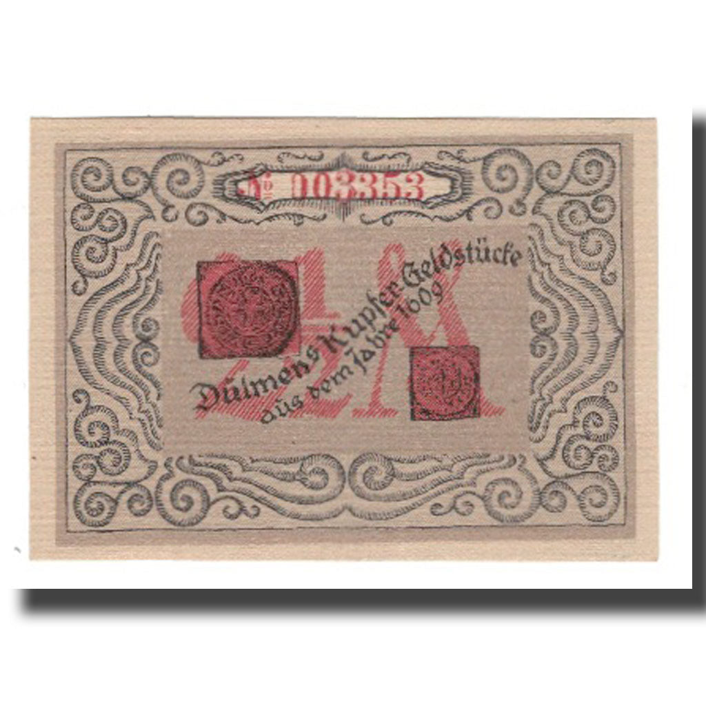 Billete, Alemania, Dülmen Stadt, 2.5 Mark, Texte, 1921, 1921-12-01, EBC