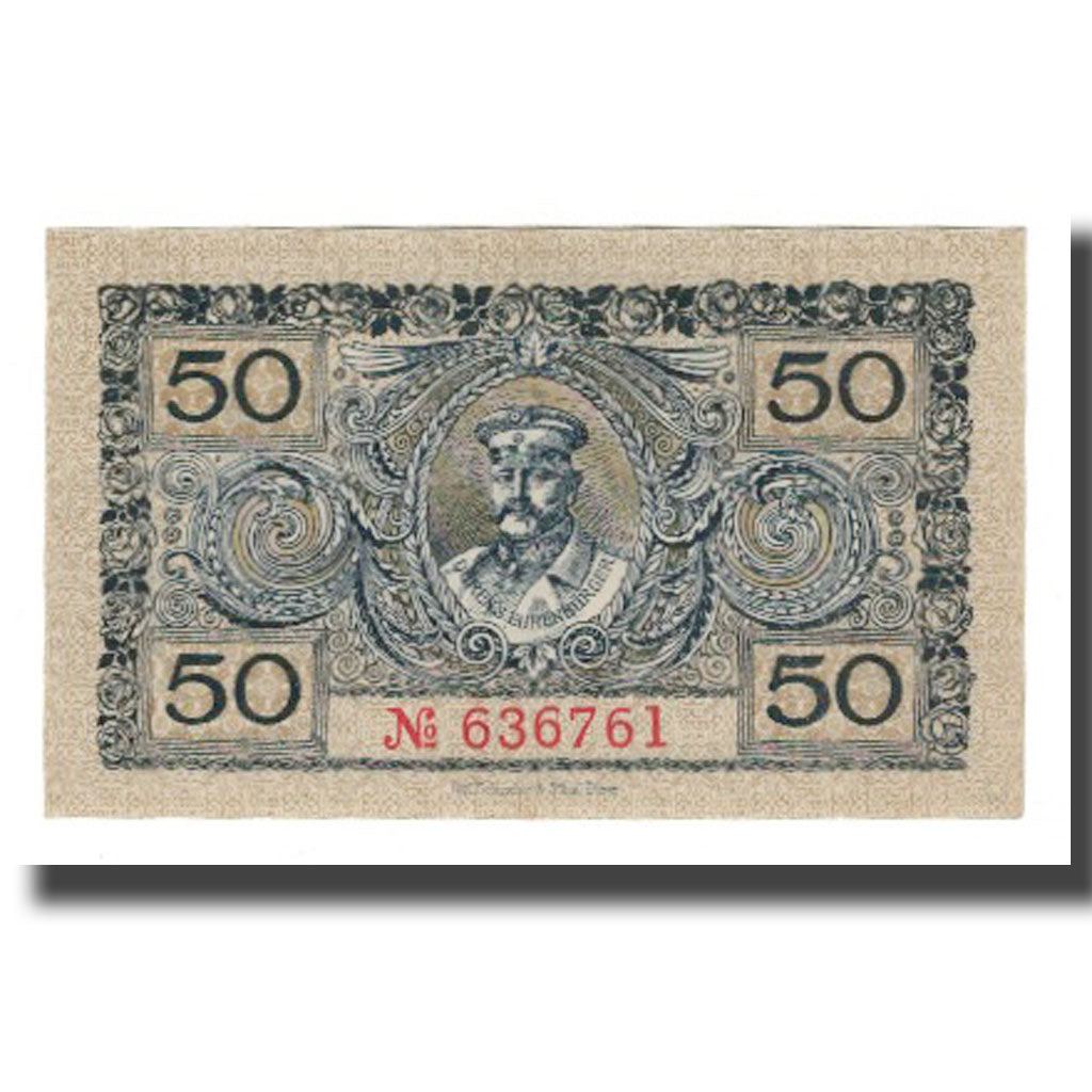 Nota, Alemanha, Duren Stadt, 50 Pfennig, personnage 1, 1918, 1918-03-01