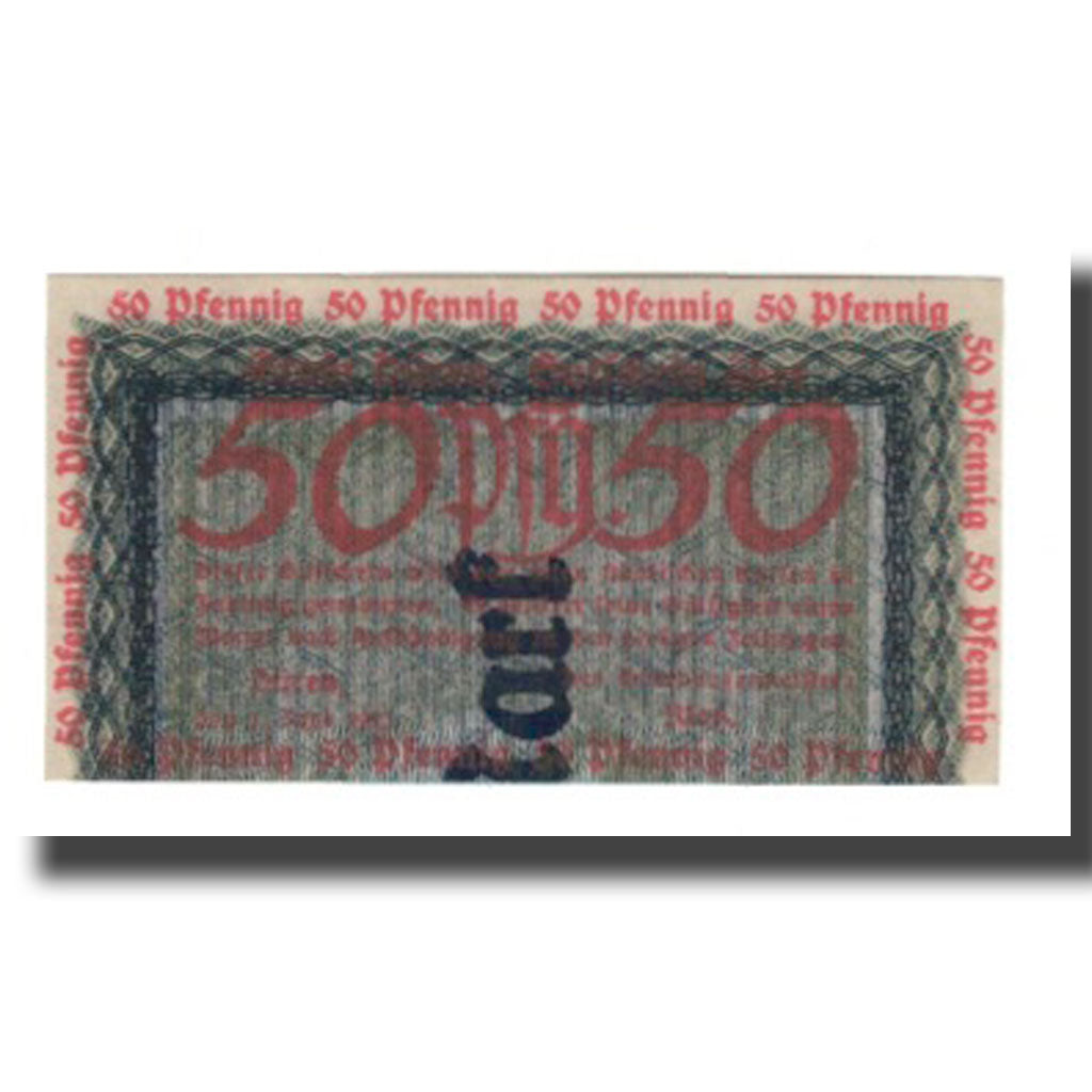 Billet, Allemagne, Duren Stadt, 50 Pfennig, valeur faciale, 1921, 1921-06-01
