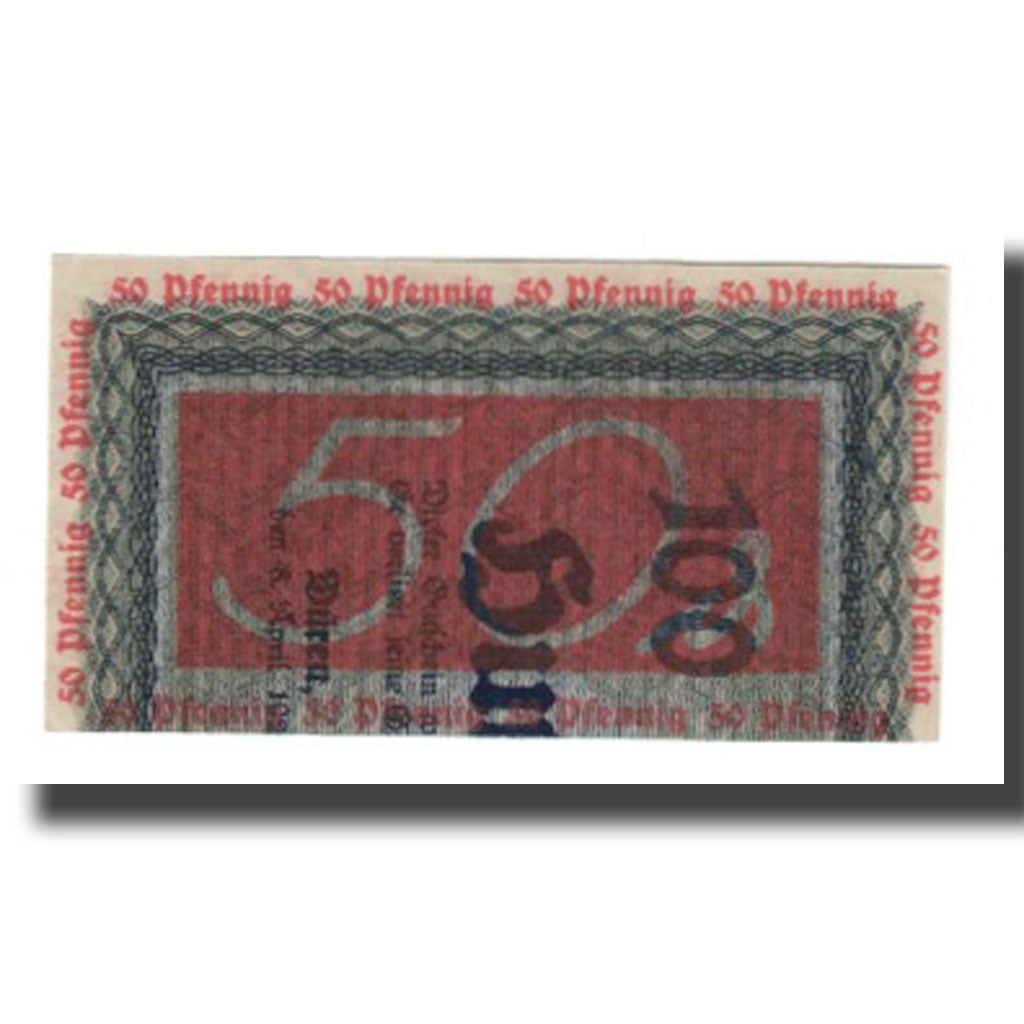 Billet, Allemagne, Duren Stadt, 50 Pfennig, valeur faciale, 1921, 1921-06-01