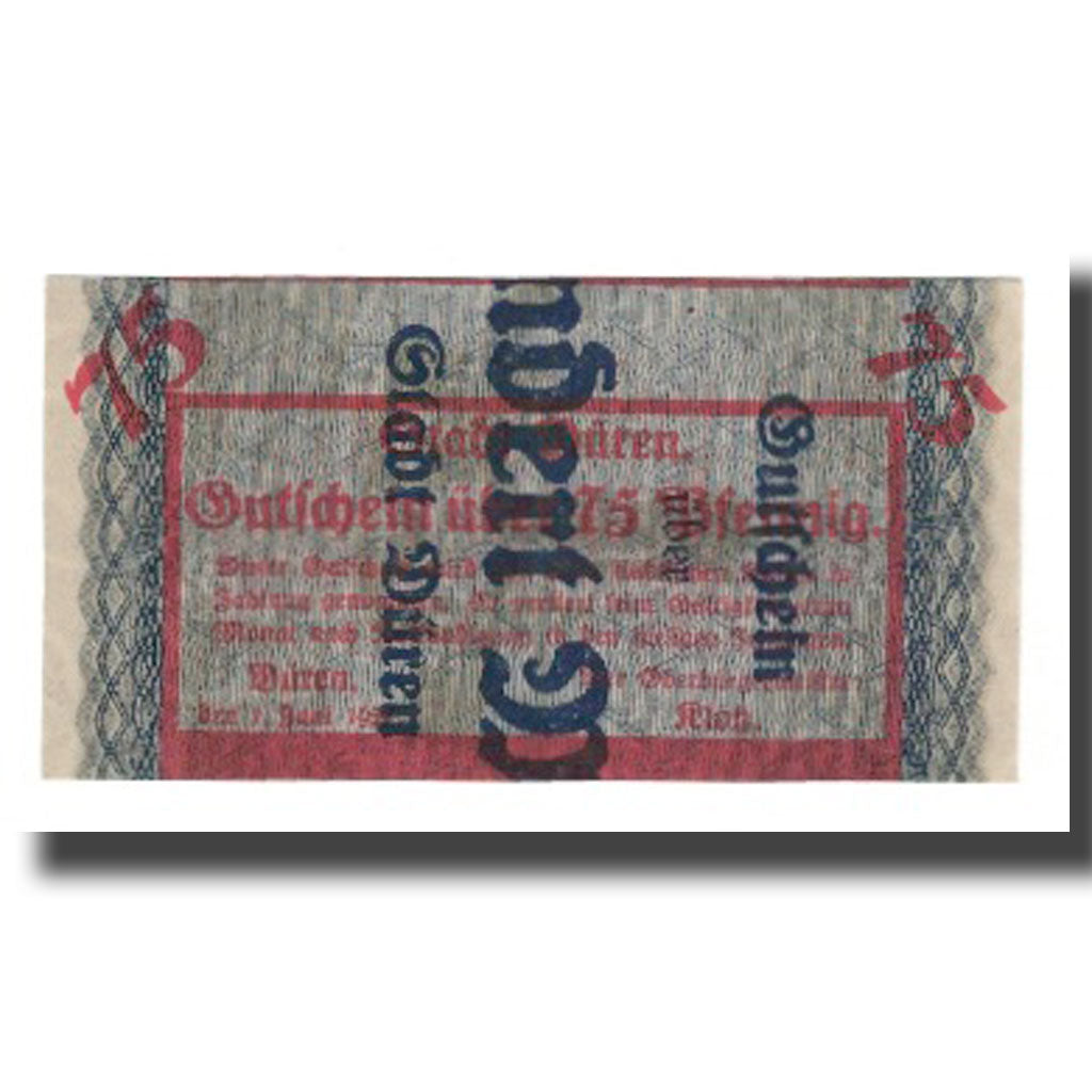 Biljet, Duitsland, Duren Stadt, 75 Pfennig, valeur faciale 1, 1921, 1921-06-01