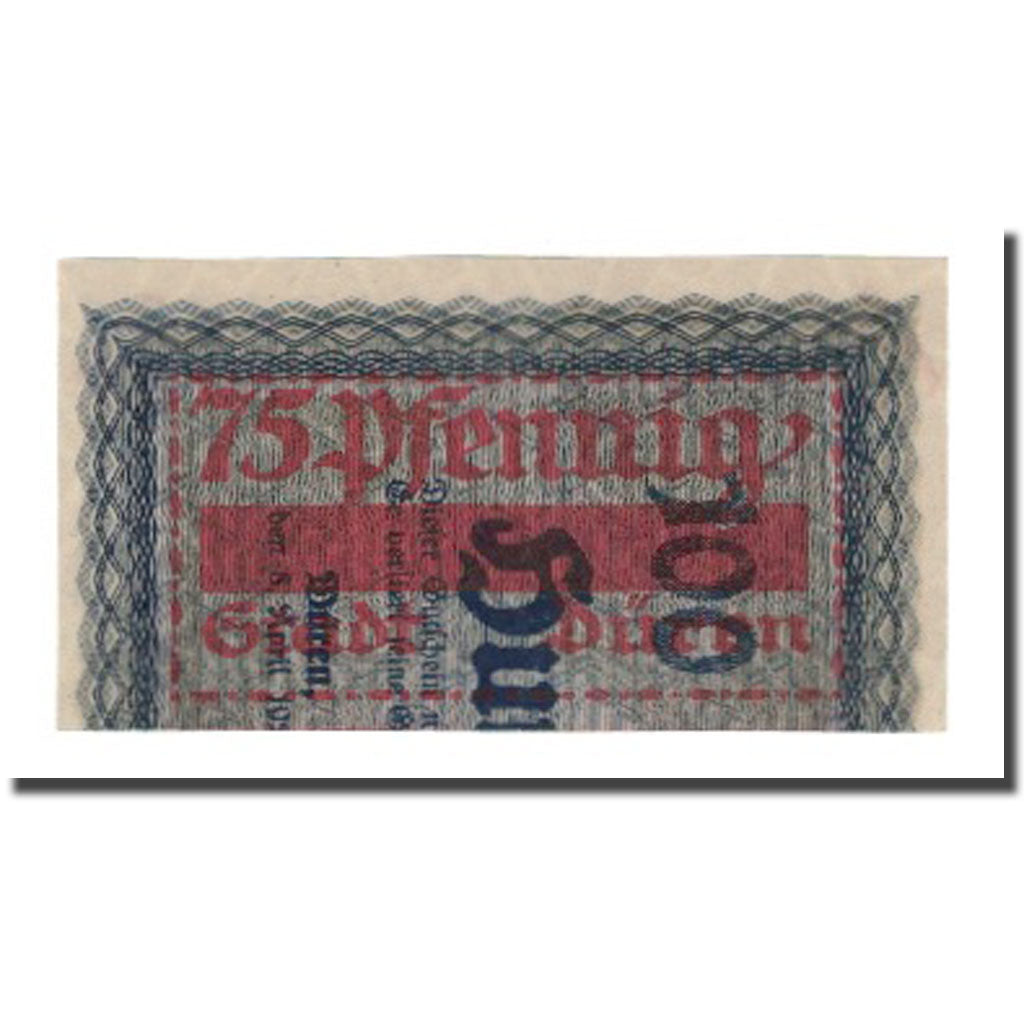 Banknote, Germany, Duren Stadt, 75 Pfennig, valeur faciale 2, 1921, 1921-06-01