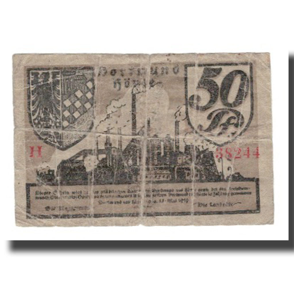 Geldschein, Deutschland, Dortmund und Hörde Städte und Kreise, 50 Pfennig