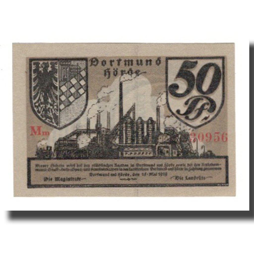 Billet, Allemagne, Dortmund und Hörde Städte und Kreise, 50 Pfennig, valeur