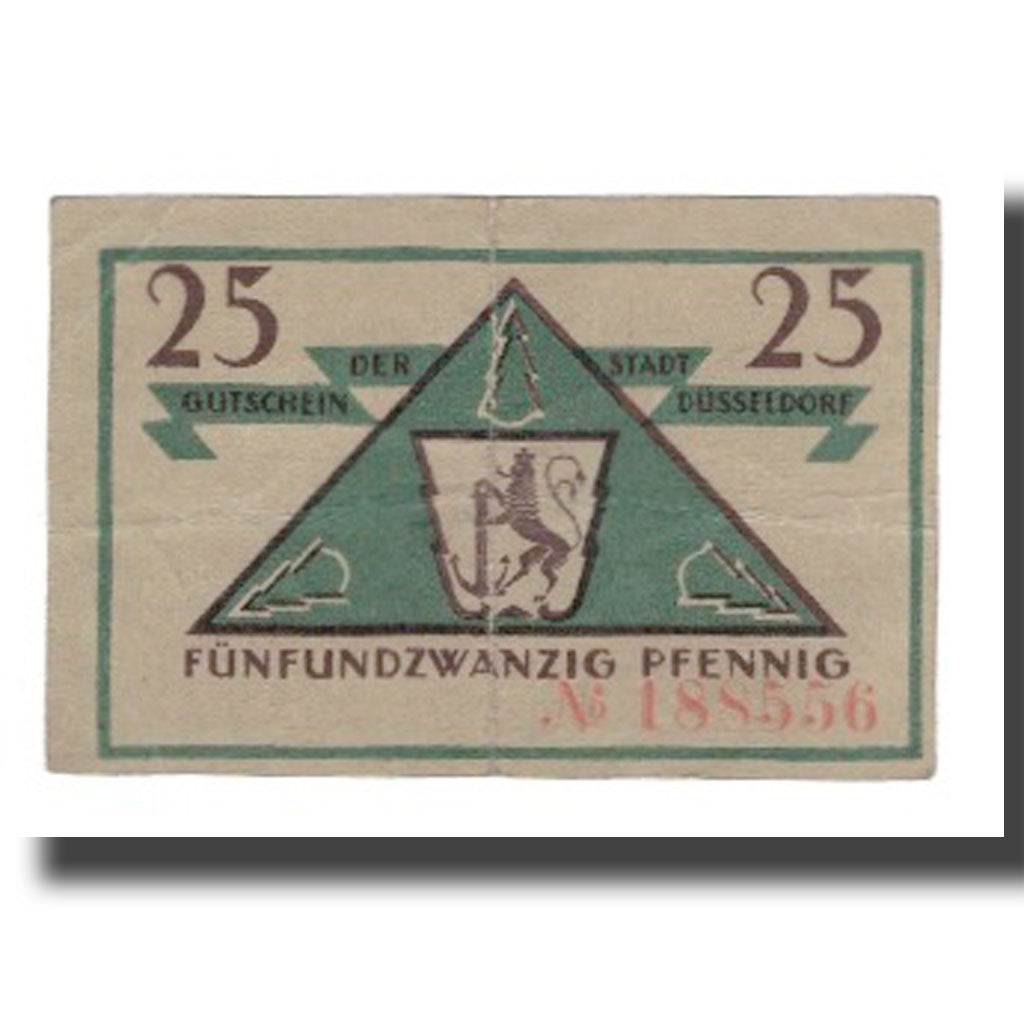 Geldschein, Deutschland, Düsseldorf Stadt, 25 Pfennig, valeur faciale, 1921