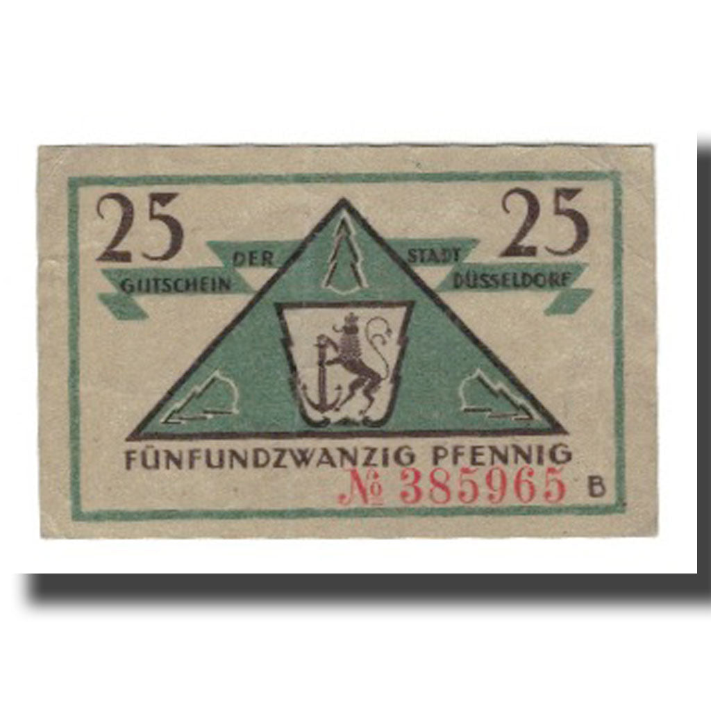 Geldschein, Deutschland, Düsseldorf Stadt, 25 Pfennig, valeur faciale 1, 1921