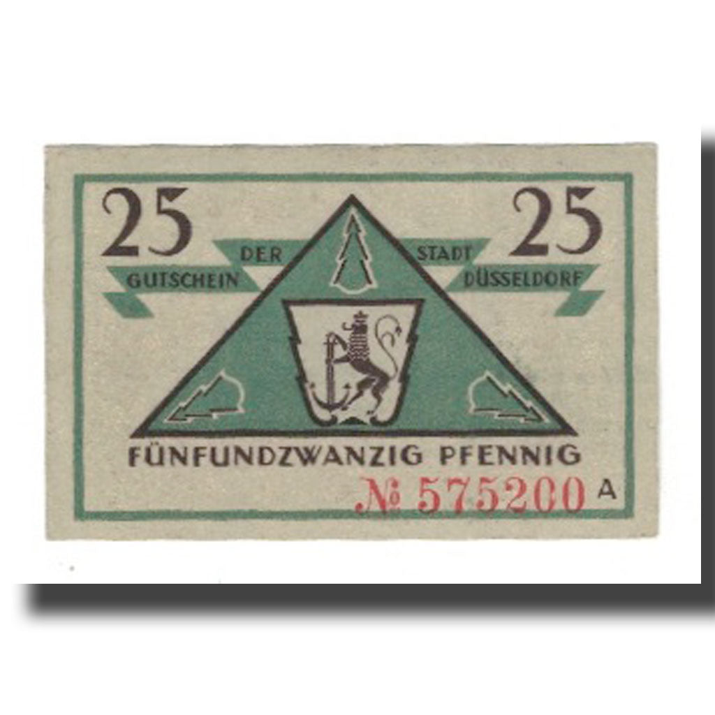 Banknote, Germany, Düsseldorf Stadt, 25 Pfennig, valeur faciale 2, 1921
