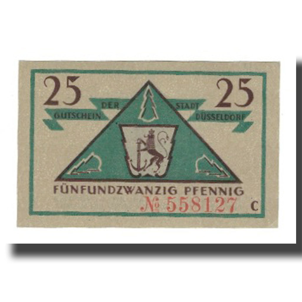 Banknote, Germany, Düsseldorf Stadt, 25 Pfennig, valeur faciale 4, 1921