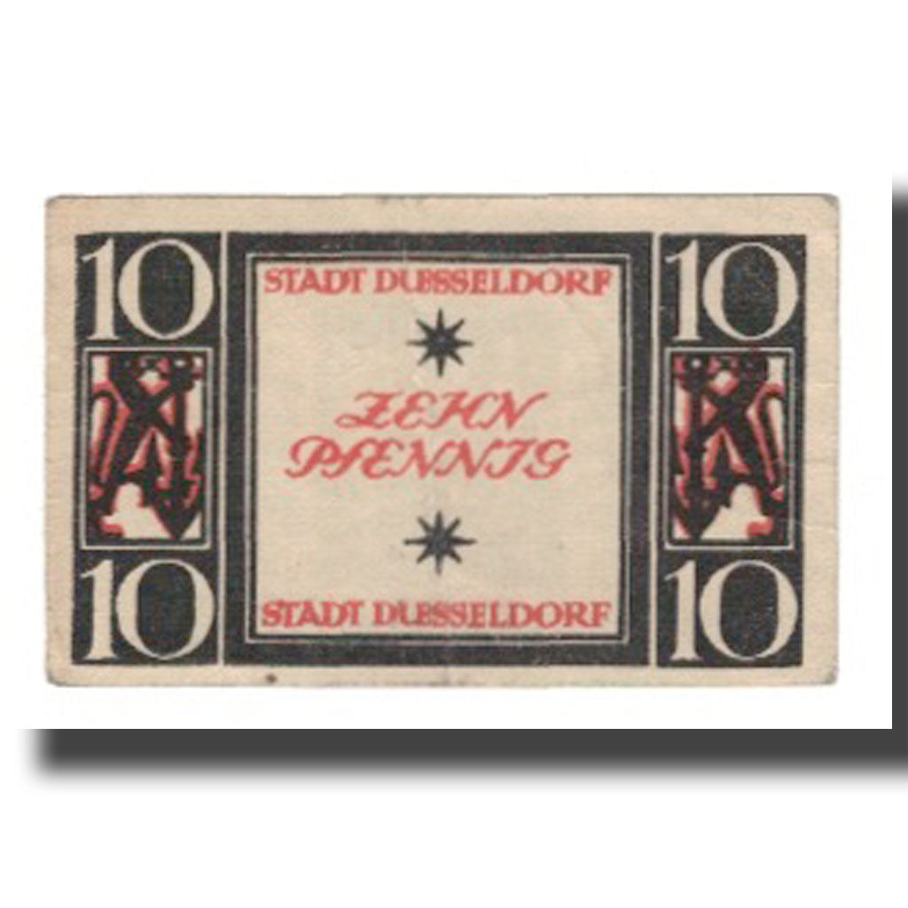 Geldschein, Deutschland, Düsseldorf Stadt, 10 Pfennig, valeur faciale 1, 1921