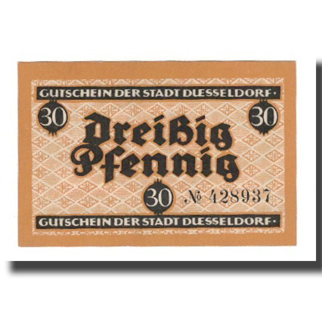 Geldschein, Deutschland, Düsseldorf Stadt, 30 Pfennig, valeur faciale 1, 1921