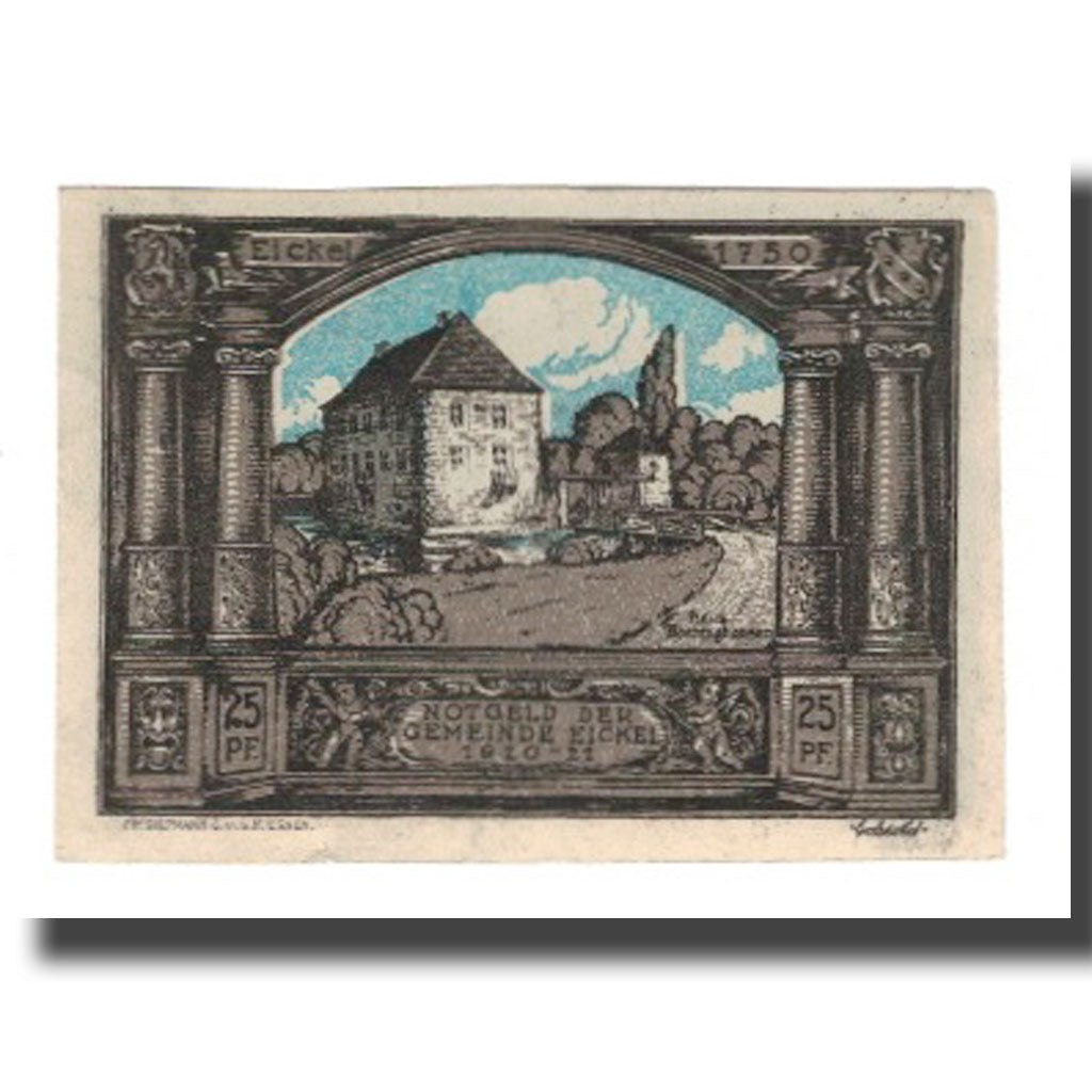 Nota, Alemanha, Eickel Gemeinde, 25 Pfennig, village, 1921, 1921-03-01