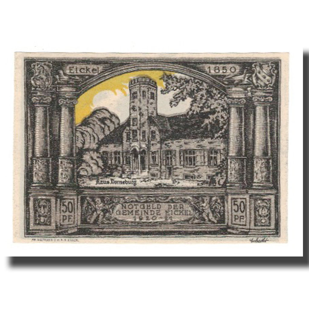 Geldschein, Deutschland, Eickel Gemeinde, 50 Pfennig, Batiment, 1921