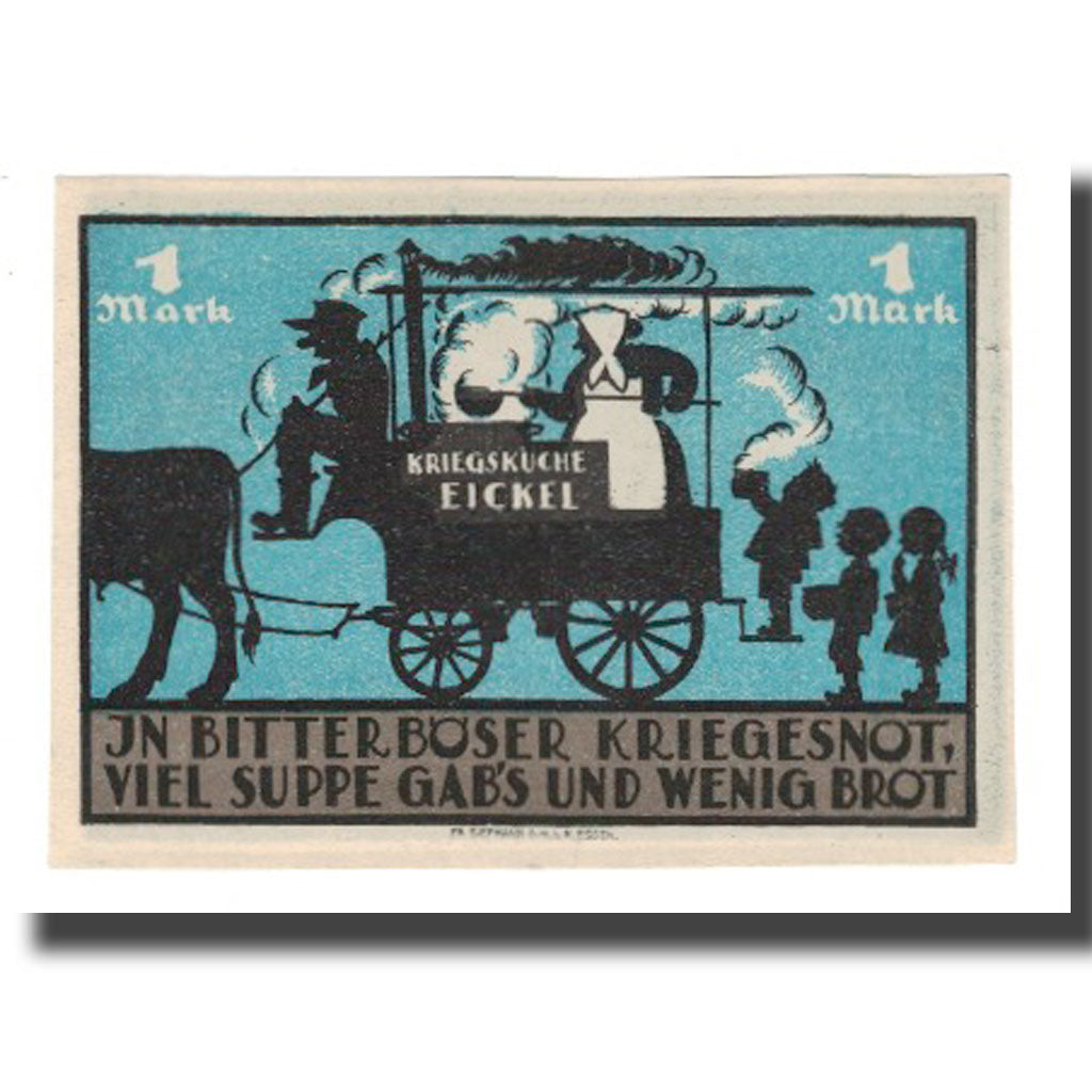Nota, Alemanha, Eickel Gemeinde, 1 Mark, personnage, 1921, 1921-03-01