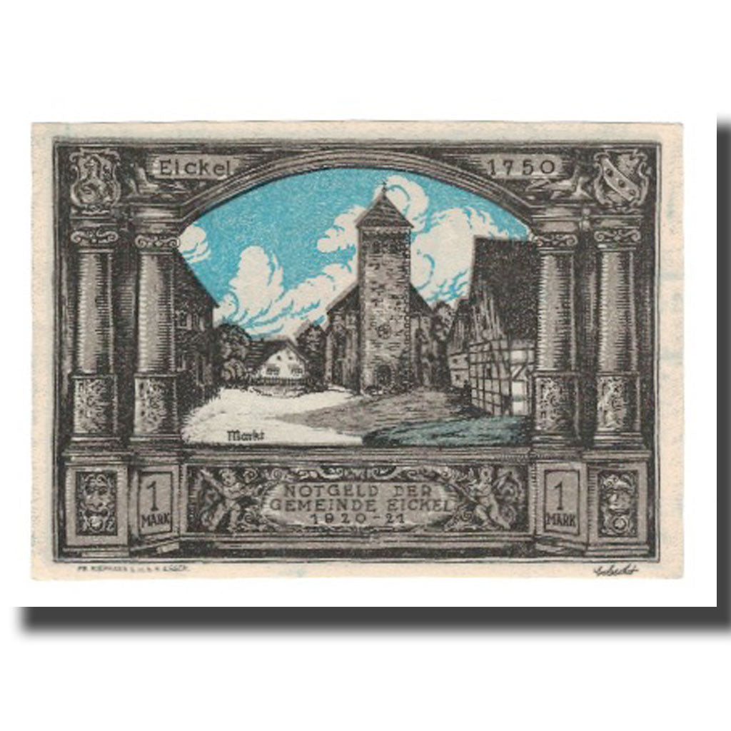 Geldschein, Deutschland, Eickel Gemeinde, 1 Mark, batiment 1, 1921, 1921-03-01