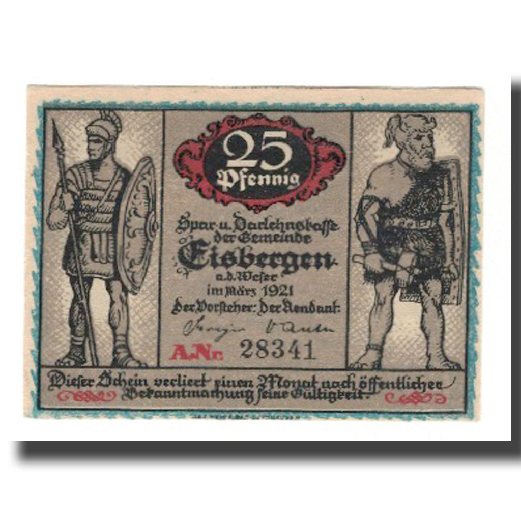 Billete, Alemania, Eisbergen a.W. Spar und Darlehenskasse der Gemeinde, 25
