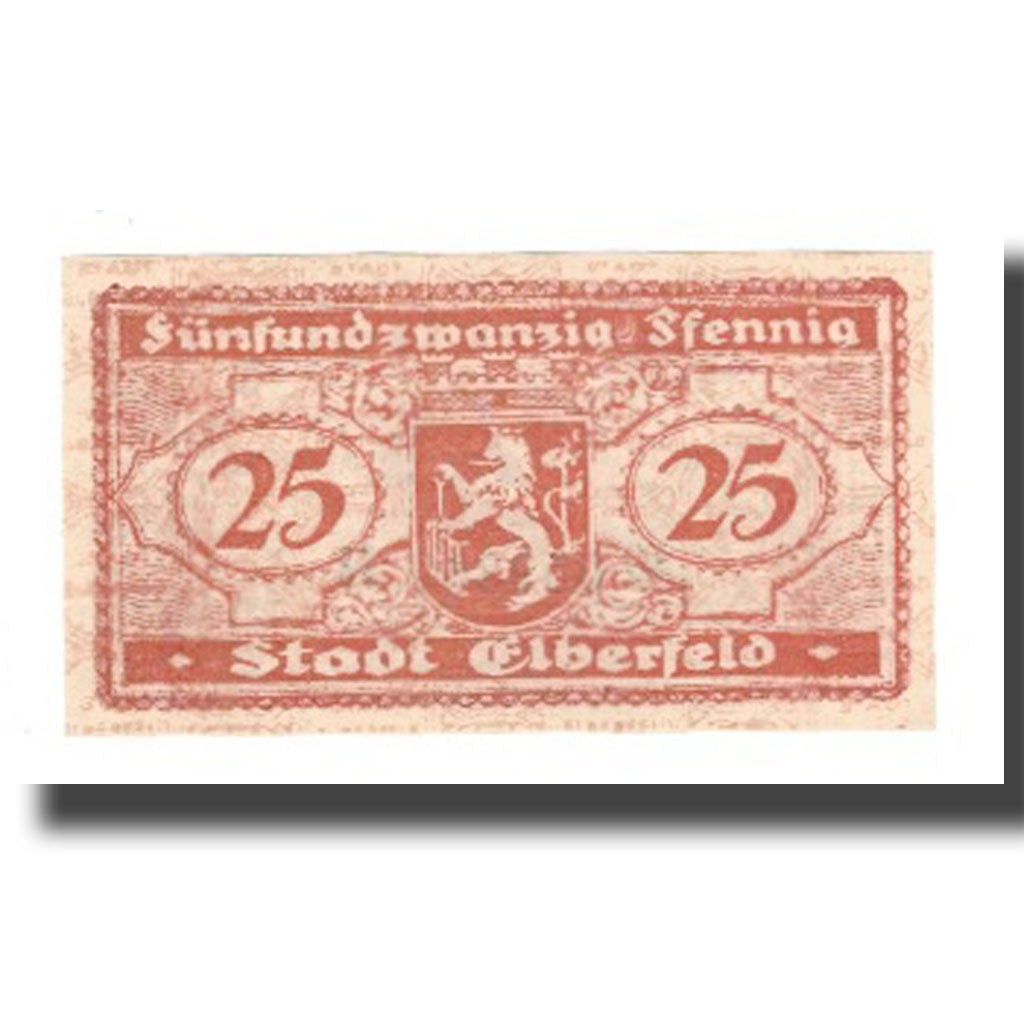 Billet, Allemagne, Elberfeld Stadt, 25 Pfennig, Blason, 1919, 1919-11-15, SUP