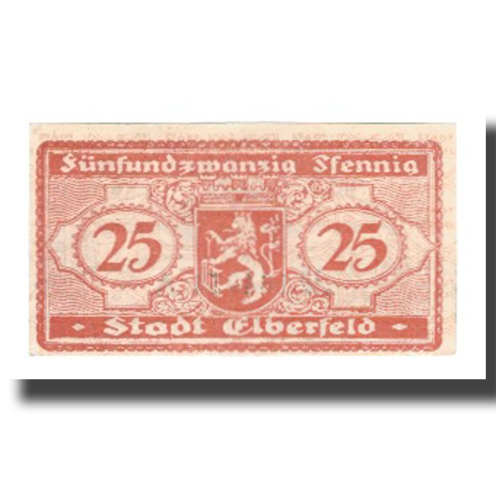 Billet, Allemagne, Elberfeld Stadt, 25 Pfennig, Blason 2, 1919, 1919-11-15, SUP