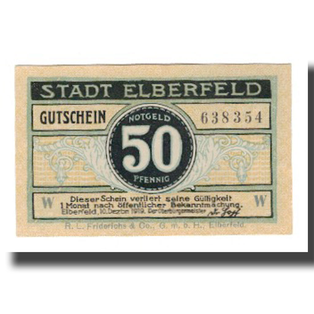 Banknote, Germany, Elberfeld Stadt, 50 Pfennig, paysage 1, 1919, 1919-12-10
