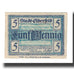 Banknot, Niemcy, Elberfeld Stadt, 5 Pfennig, texte 1, 1920, 1920-03-10